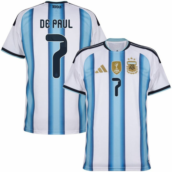 Maillot Argentine De Paul 3 étoiles 2026 2027 Pas Cher Maillot Homme - 90+3 - Maillot de Foot Pas Cher