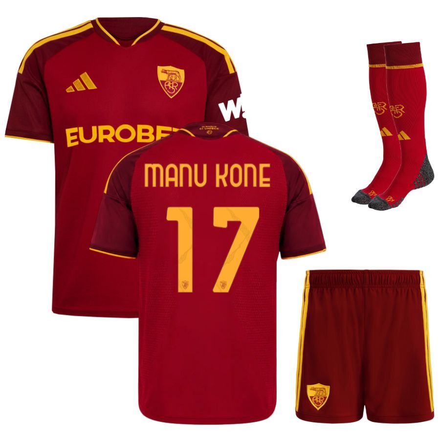 Maillot AS Roma Manu Kone 2026 2027 Pas Cher Maillot Kit Enfant - 90+3 - Maillot de Foot Pas Cher