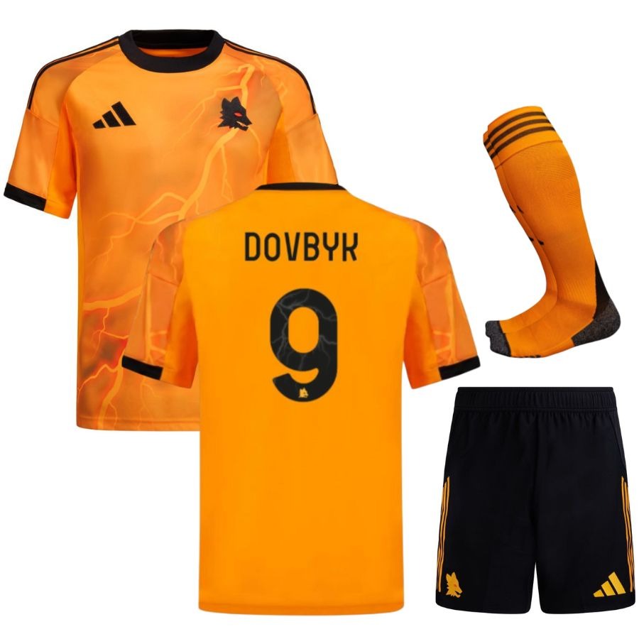 Maillot AS Roma Dovbyk 2026 2027 Pas Cher Maillot Kit Enfant - 90+3 - Maillot de Foot Pas Cher