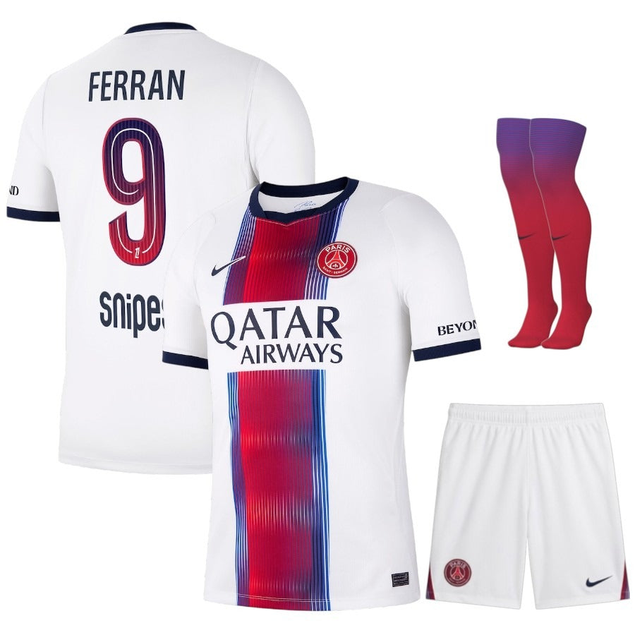 Maillot PSG Ferran 2026 2027 Pas Cher Maillot Kit Enfant - 90+3 - Maillot de Foot Pas Cher