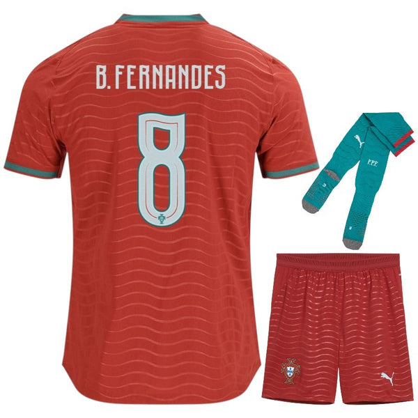 Maillot Portugal B. Fernandes 2026 2027 Pas Cher Maillot Kit Enfant - 90+3 - Maillot de Foot Pas Cher