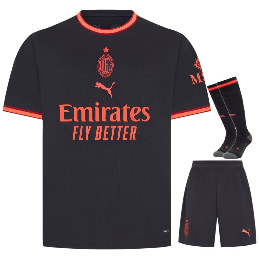 Maillot AC Milan 2026 2027 Pas Cher Maillot Kit Enfant - 90+3 - Maillot de Foot Pas Cher