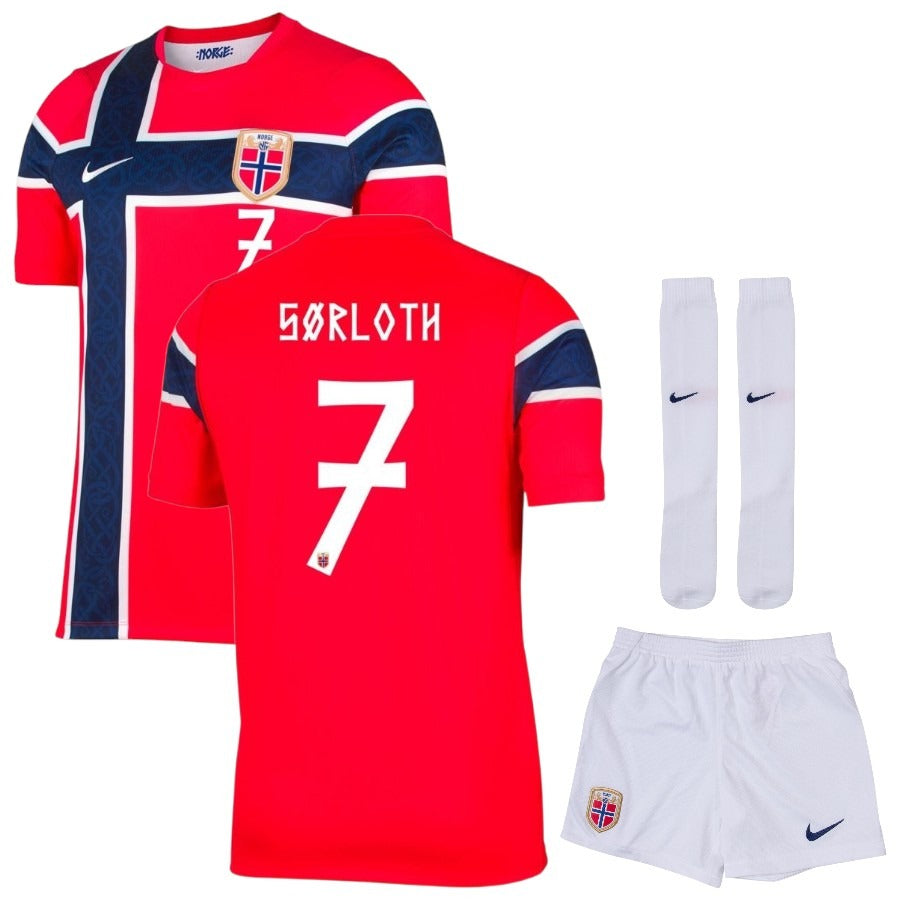 Maillot Norvege Sorloth 2026 2027 Pas Cher Maillot Kit Enfant - 90+3 - Maillot de Foot Pas Cher