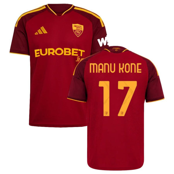 Maillot AS Roma Manu Kone 2026 2027 Pas Cher Maillot Homme - 90+3 - Maillot de Foot Pas Cher