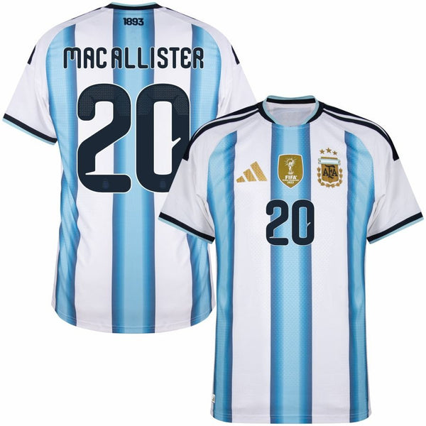 Maillot Argentine Mac Allister 3 étoiles 2026 2027 Pas Cher Maillot Homme - 90+3 - Maillot de Foot Pas Cher
