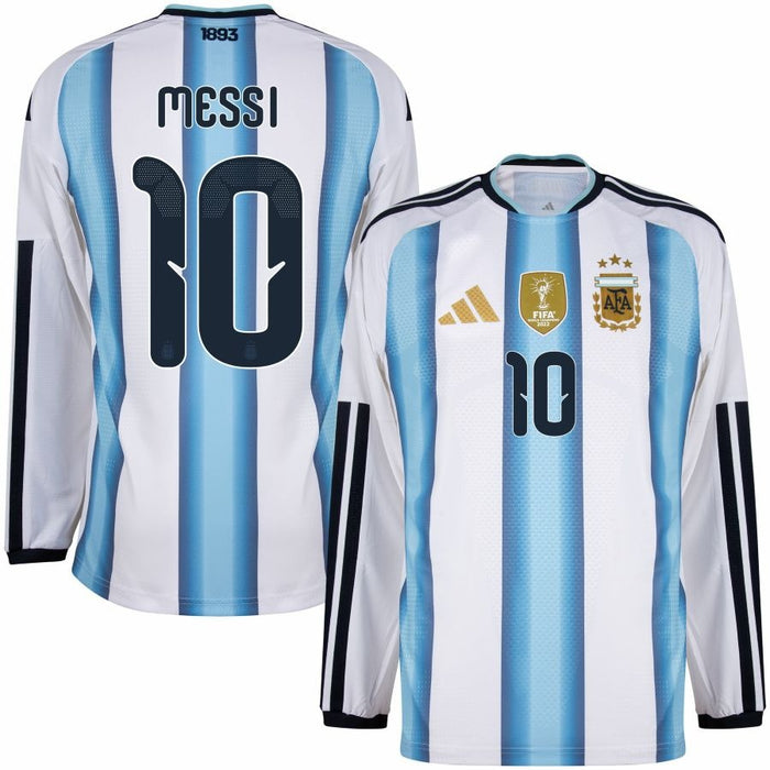 Maillot Argentine Messi 3 étoiles Manches Longues Homme 2026 2027 Pas Cher - 90+3 | Maillot Foot Manches Longues Pas Cher