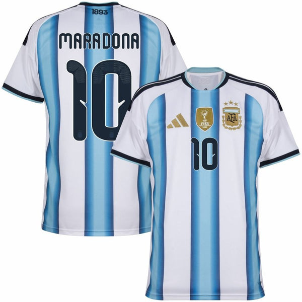 Maillot Argentine Maradona 3 étoiles 2026 2027 Pas Cher Maillot Homme - 90+3 - Maillot de Foot Pas Cher