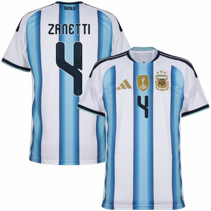 Maillot Argentine Zanetti 3 étoiles Domicile Homme 2026 2027 Pas Cher - 90+3 | Maillot de Foot Pas Cher 2026 2027