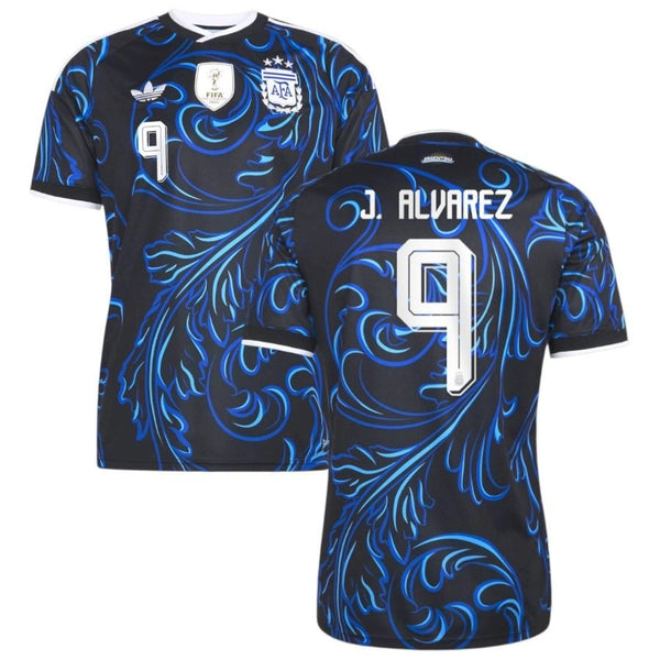 Maillot Argentine J. Alvarez 3 étoiles 2026 2027 Pas Cher Maillot Homme - 90+3 - Maillot de Foot Pas Cher
