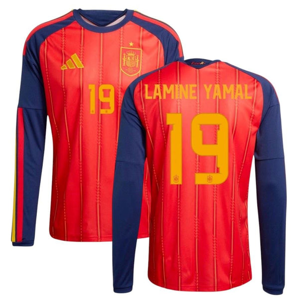 Maillot Espagne Lamine Yamal 19 2026 2027 Pas Cher Maillot Manche Longue - 90+3 - Maillot de Foot Pas Cher