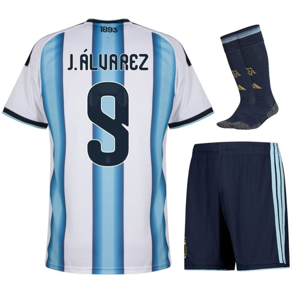 Maillot Argentine J. Álvarez 3 étoiles 2026 2027 Pas Cher Maillot Kit Enfant - 90+3 - Maillot de Foot Pas Cher