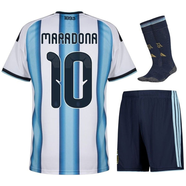 Maillot Argentine Maradona 3 étoiles 2026 2027 Pas Cher Maillot Kit Enfant - 90+3 - Maillot de Foot Pas Cher