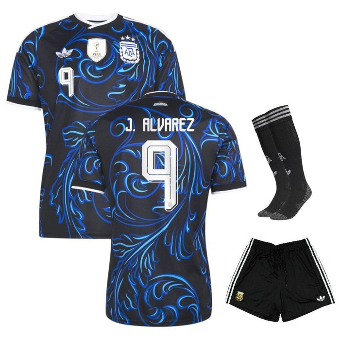Kit Enfant Argentine J. Alvarez 3 étoiles 2026 2027 Pas Cher - 90+3 | Maillot de Foot Enfant Pas Cher 2026 2027