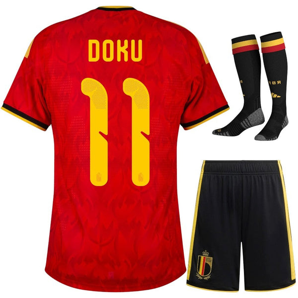 Maillot Belgique Doku 2026 2027 Pas Cher Maillot Kit Enfant - 90+3 - Maillot de Foot Pas Cher