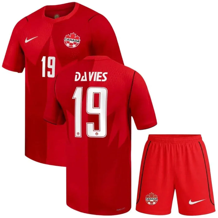 Kit Enfant Canada Davies Coupe du Monde 2026 2027 Pas Cher - 90+3 | Maillot de Foot Enfant Pas Cher 2026 2027