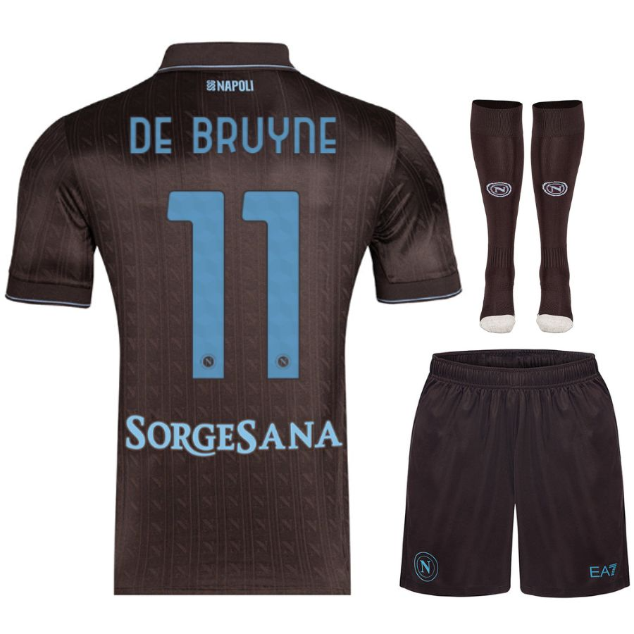 Maillot Naples De Bruyne 2026 2027 Pas Cher Maillot Kit Enfant - 90+3 - Maillot de Foot Pas Cher