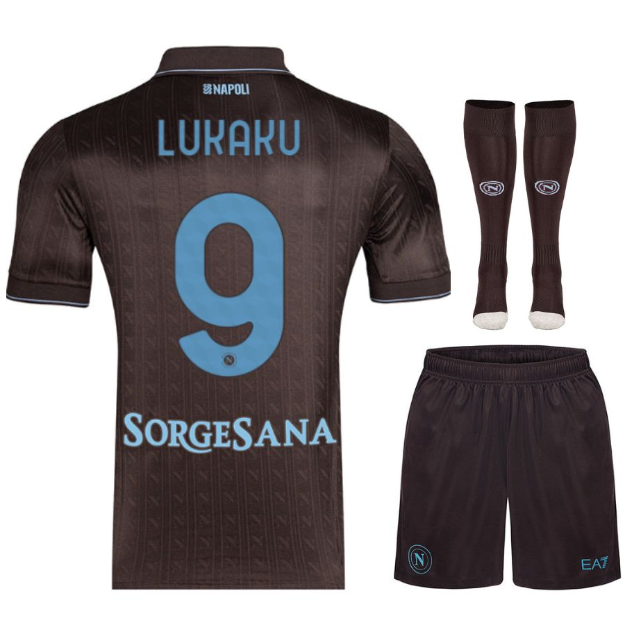 Maillot Naples Lukaku 2026 2027 Pas Cher Maillot Kit Enfant - 90+3 - Maillot de Foot Pas Cher