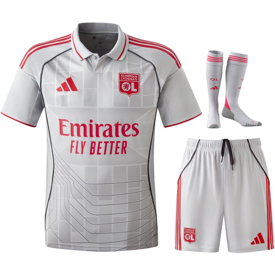 Maillot Lyon OL 2026 2027 Pas Cher Maillot Kit Enfant - 90+3 - Maillot de Foot Pas Cher