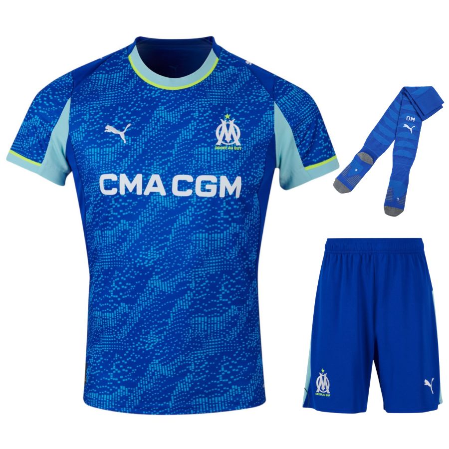 Maillot Marseille 2026 2027 Pas Cher Maillot Kit Enfant - 90+3 - Maillot de Foot Pas Cher