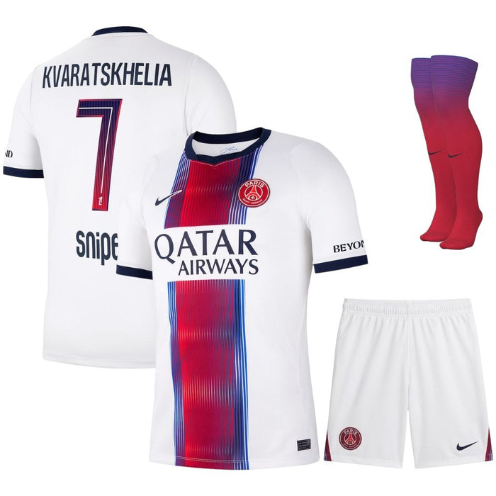 Kit Enfant PSG Kvaratskhelia 2026 2027 Pas Cher - 90+3 | Maillot de Foot Enfant Pas Cher 2026 2027