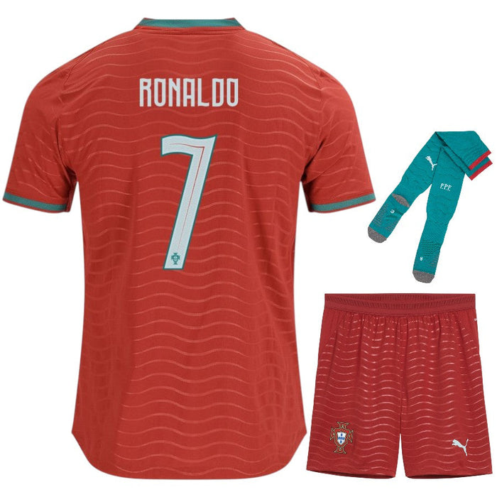 Kit Enfant Ronaldo 7 Portugal 2026 2027 Pas Cher - 90+3 | Maillot de Foot Enfant Pas Cher 2026 2027