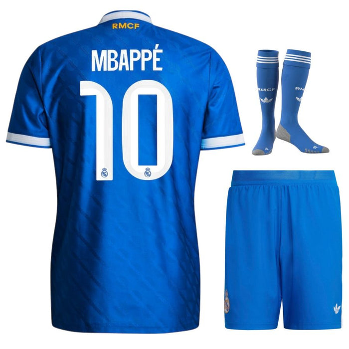Kit Enfant Mbappe Real Madrid 2026 2027 Pas Cher - 90+3 | Maillot de Foot Enfant Pas Cher 2026 2027