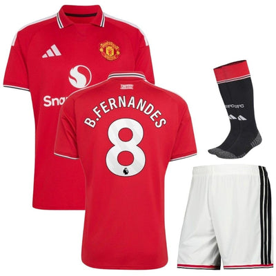 Kit Enfant Manchester United Fernandes 2026 2027 Pas Cher - 90+3 | Maillot de Foot Enfant Pas Cher 2026 2027