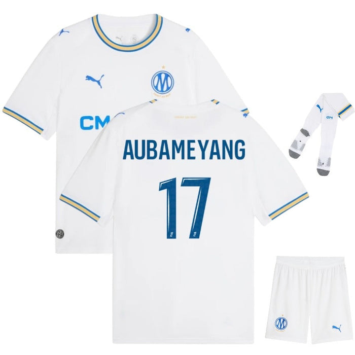 Kit Enfant Marseille OM Aubameyang 2026 2027 Pas Cher - 90+3 | Maillot de Foot Enfant Pas Cher 2026 2027