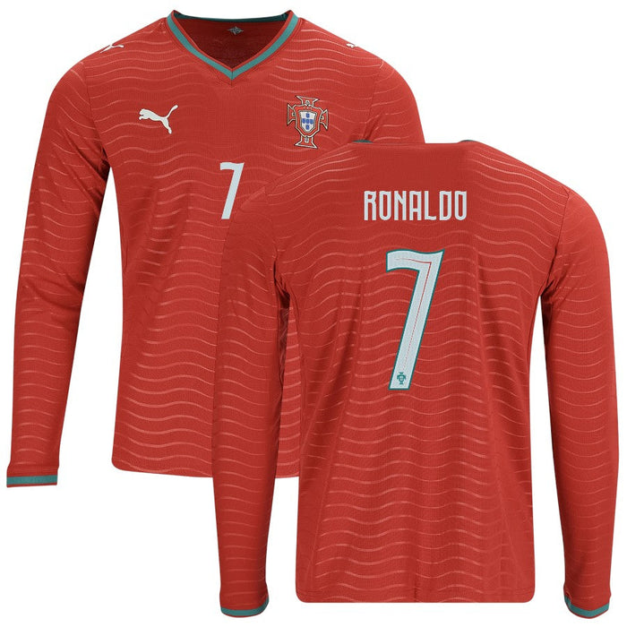 Maillot Portugal Manche Longue Ronaldo 7 Manches Longues Homme 2026 2027 Pas Cher - 90+3 | Maillot Foot Manches Longues Pas Cher