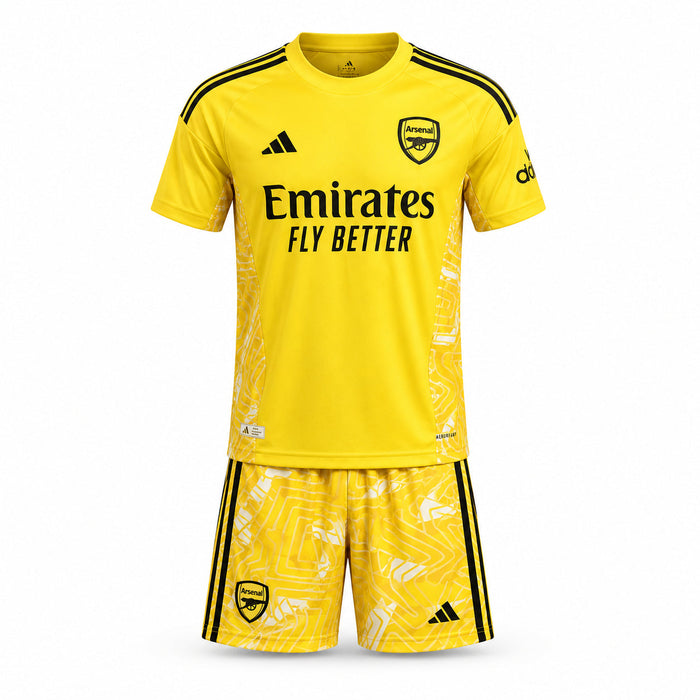 Kit Enfant Arsenal Gardien Jaune 2026 2027 Pas Cher - 90+3 | Maillot de Foot Enfant Pas Cher 2026 2027