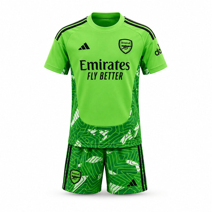 Kit Enfant Arsenal Gardien Vert 2026 2027 Pas Cher - 90+3 | Maillot de Foot Enfant Pas Cher 2026 2027