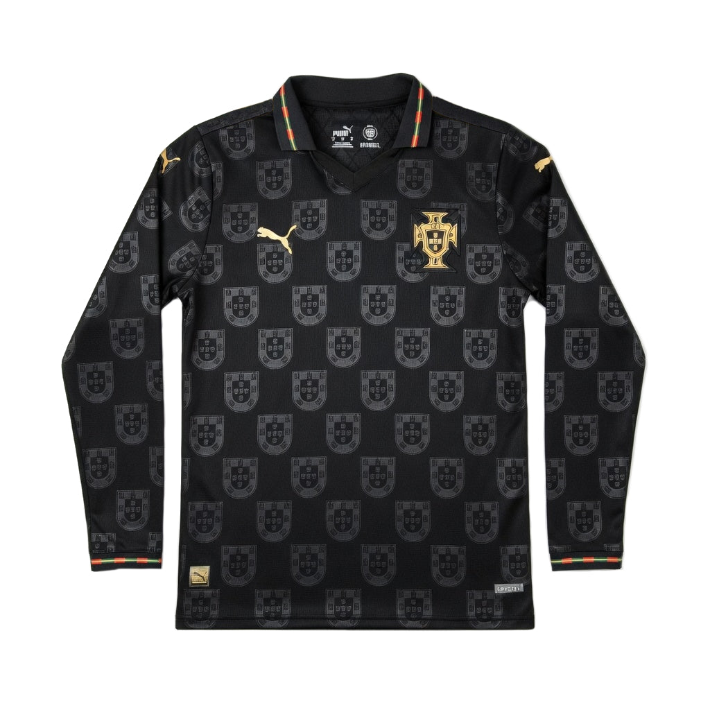 Maillot Portugal Edition Speciale Eusebio Noir 2026 2027 Pas Cher Maillot Manche Longue - 90+3 - Maillot de Foot Pas Cher
